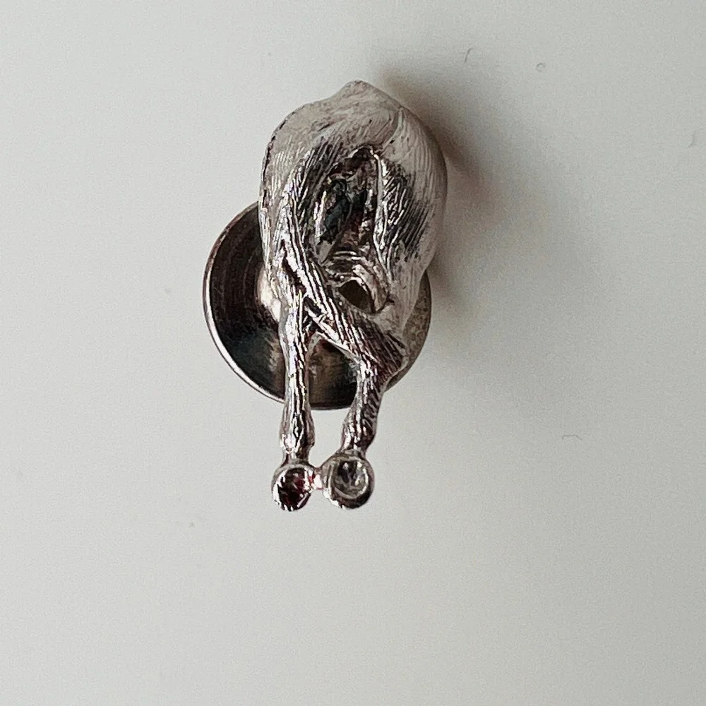 Horse Rear End Tie Tack Equestrian Novelty Figural Western Silver Tone Pin